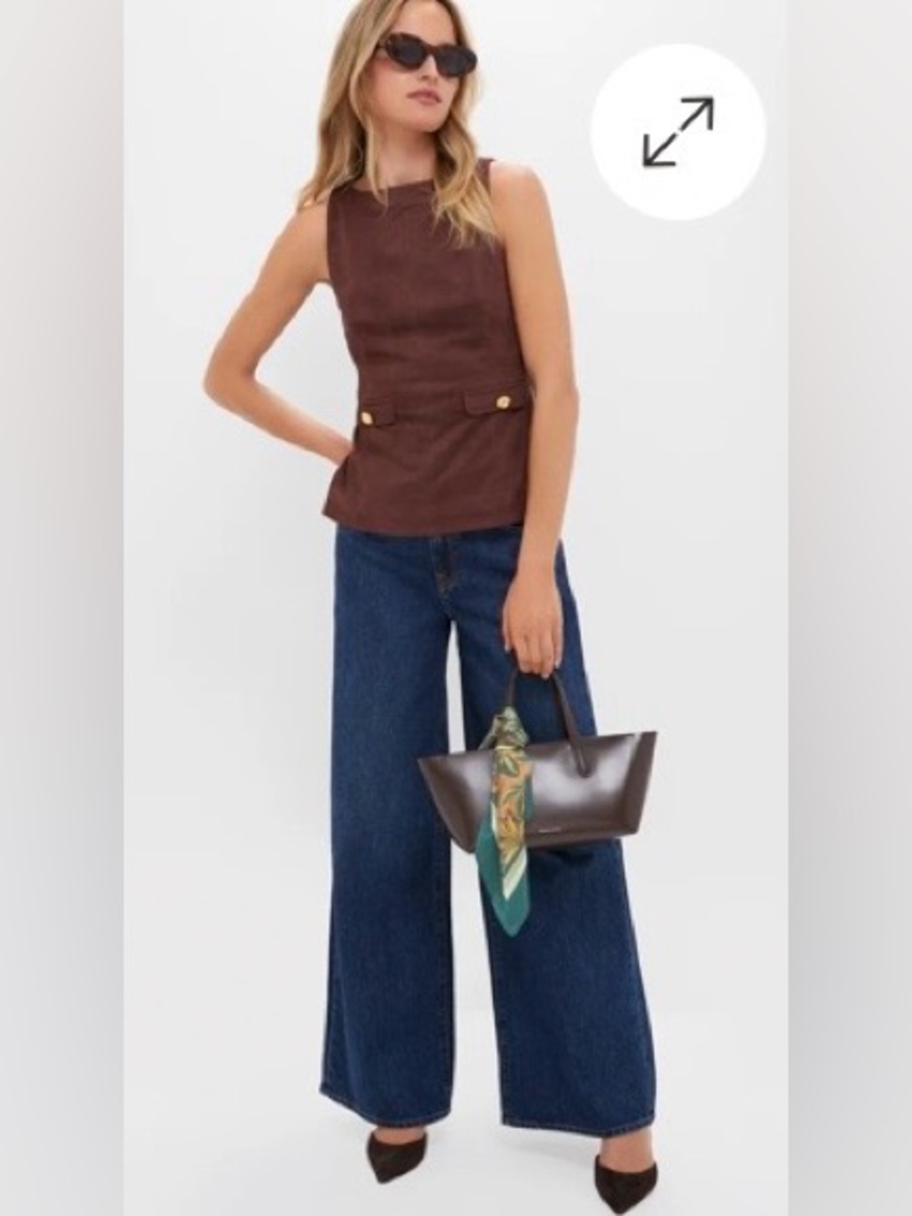 Brown Faux Suede Franz Top